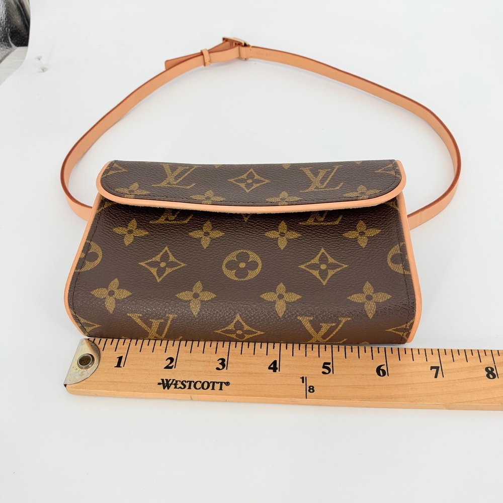Louis Vuitton Florentine Belt Bag Brown S Monogram Travel Luxury Waist 25-30" - Picture 9 of 16